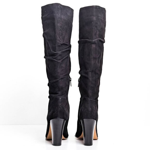 Vince Camuto Women Derika Black Suede Pointy Toe Zip Tall Boots Size 9 - Picture 3 of 9